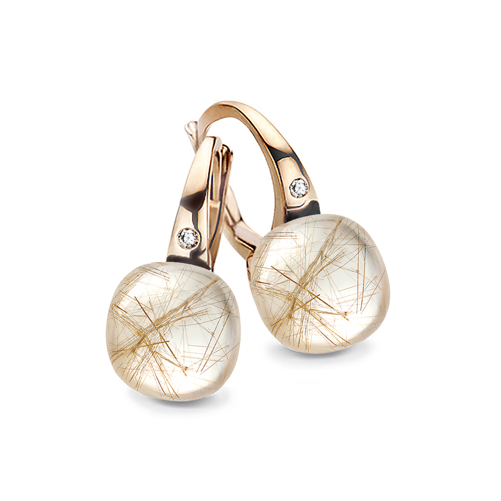 Bigli - Rutile quartz earring