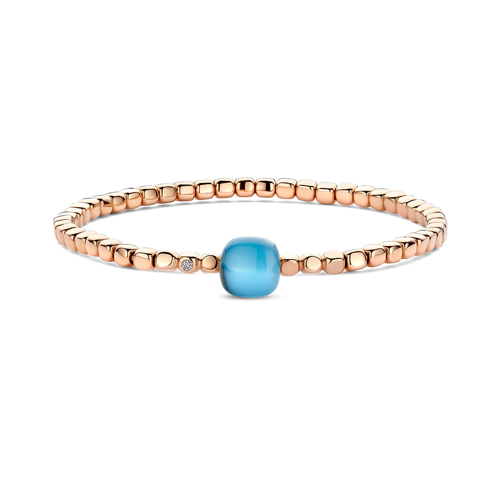 Bigli - Mini Sweety Stretch Bracelet with Blue Topaz and Turquoise